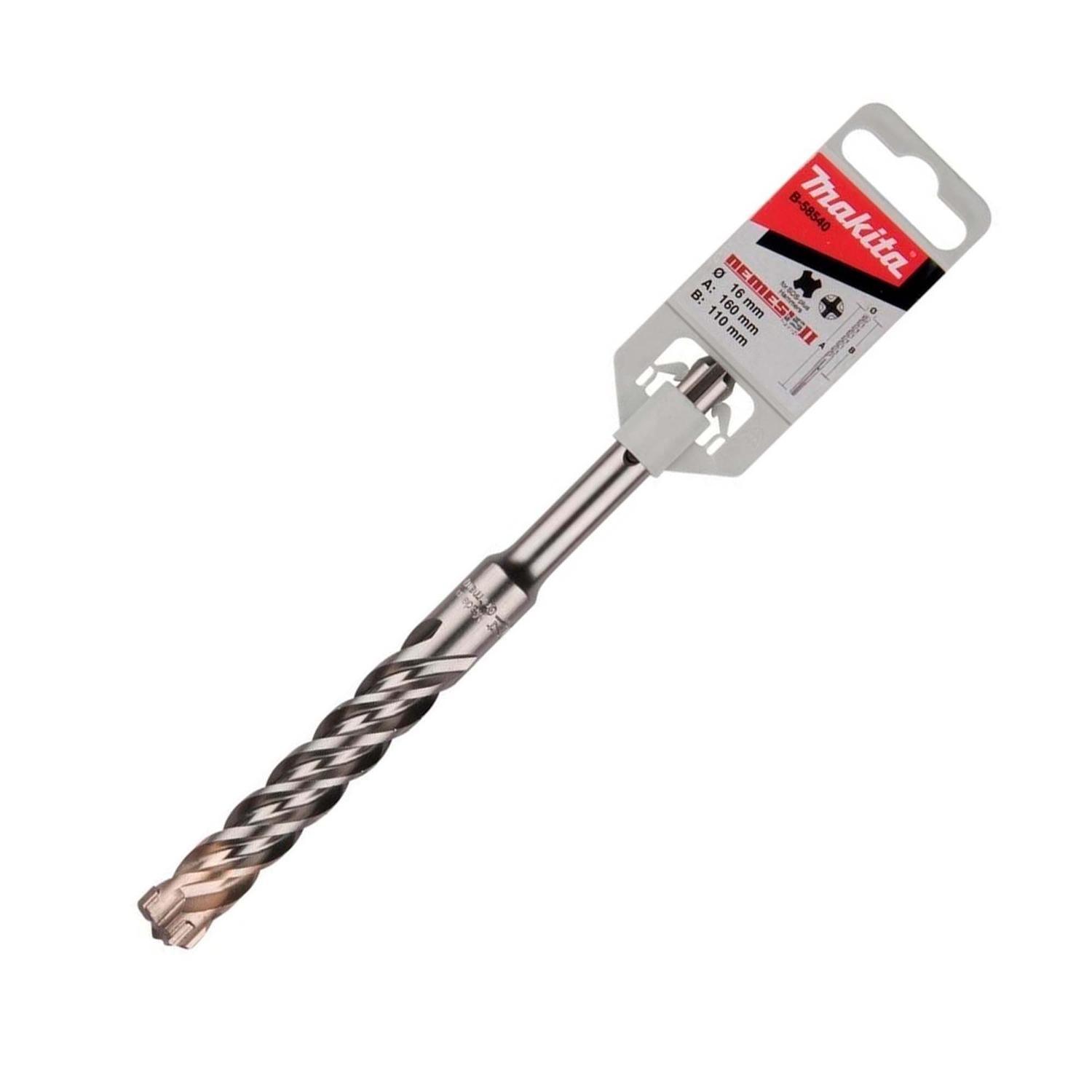 Broca SDS - Plus Nemesis II 16x160mm (4 Filos) - Makita - Herram.cl