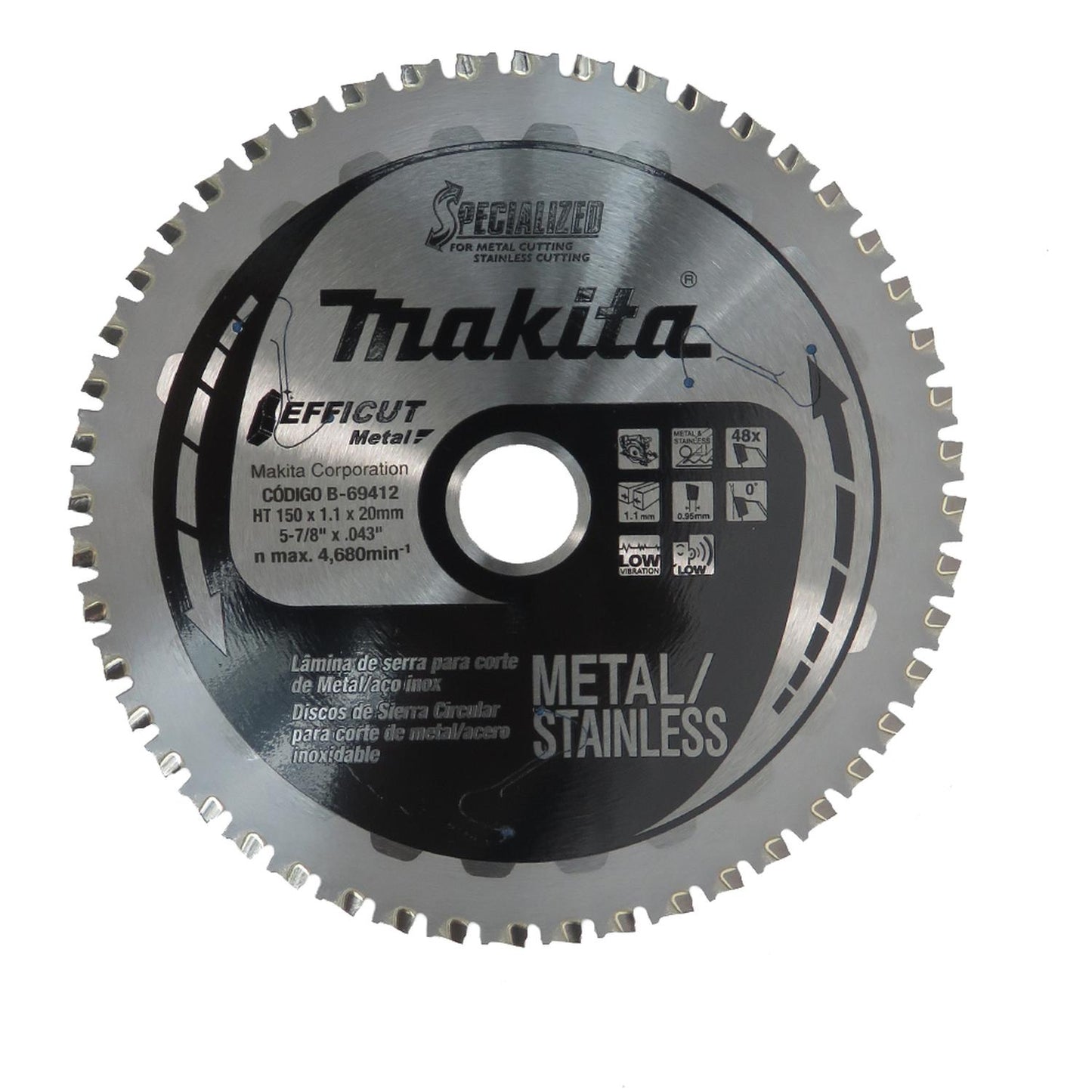 Disco Sierra Efficut Metal/Inox 150x1,1x20mm 48 D - Makita - Herram.cl