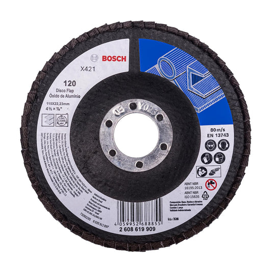 Pack 10 Discos Flap Standard for Metal X421 4 1/2'' - Bosch - Herram.cl