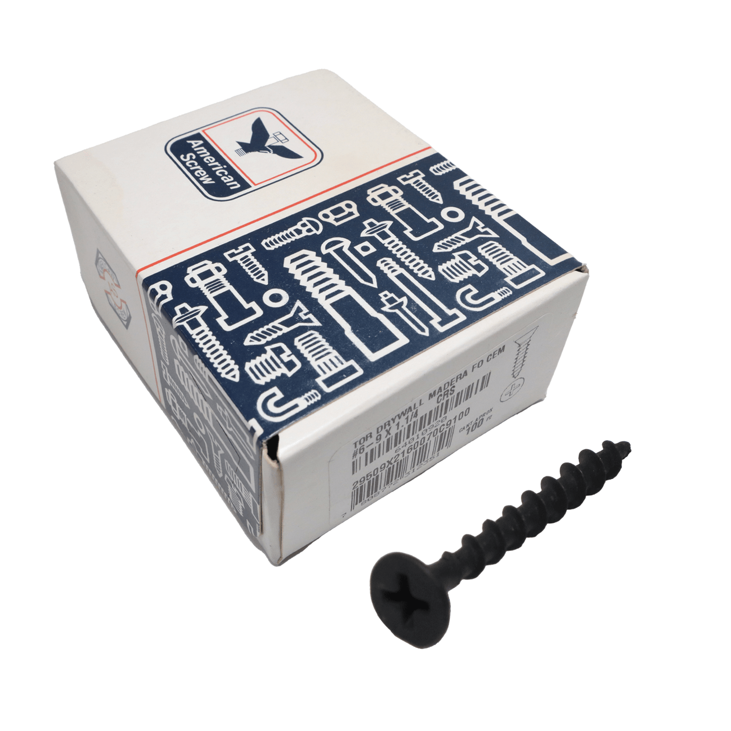Tornillo DryWall Madera 6 - 9x1.1/4''100uds. American ScreW - Herram.cl