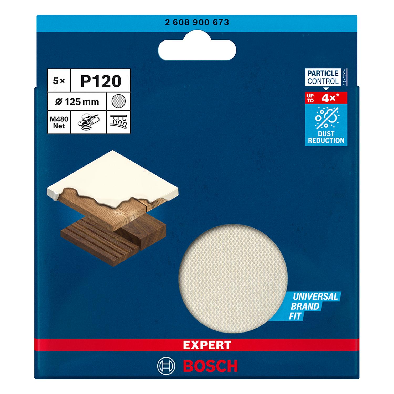 Disco de Lija Malla Expert M480 125mm (5'') 5 Pzas - Bosch - Herram.cl