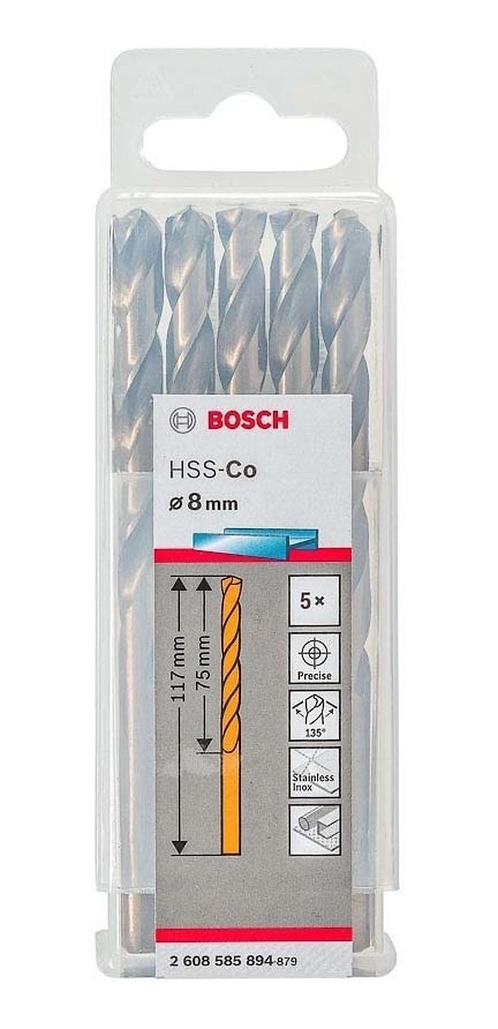 Caja Con 5 Unidades Broca Para Metal HSS - Co 8mm (Cobalto) - Herram.cl