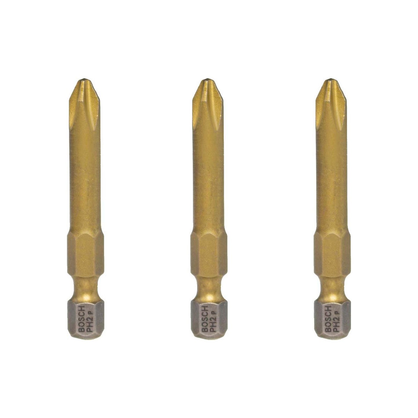 Punta Max Grip Tin PH2 x 50mm 3 Pzas. - Bosch - Herram.cl