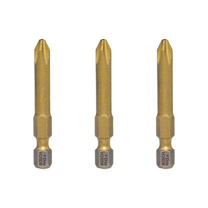 Punta Max Grip Tin PH2 x 50mm 3 Pzas. - Bosch - Herram.cl