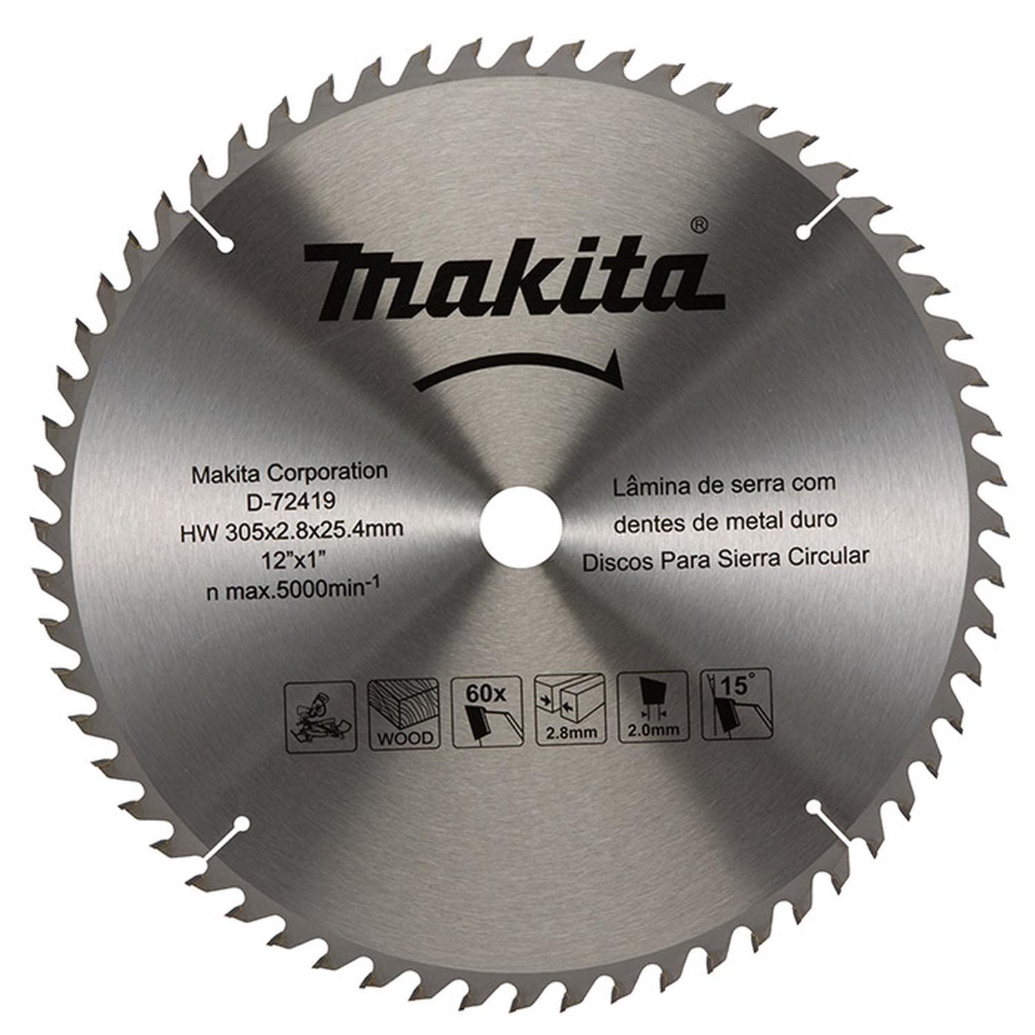 Disco de Sierra 12''x2,8x25,4mm 60 Dientes - Makita - Herram.cl