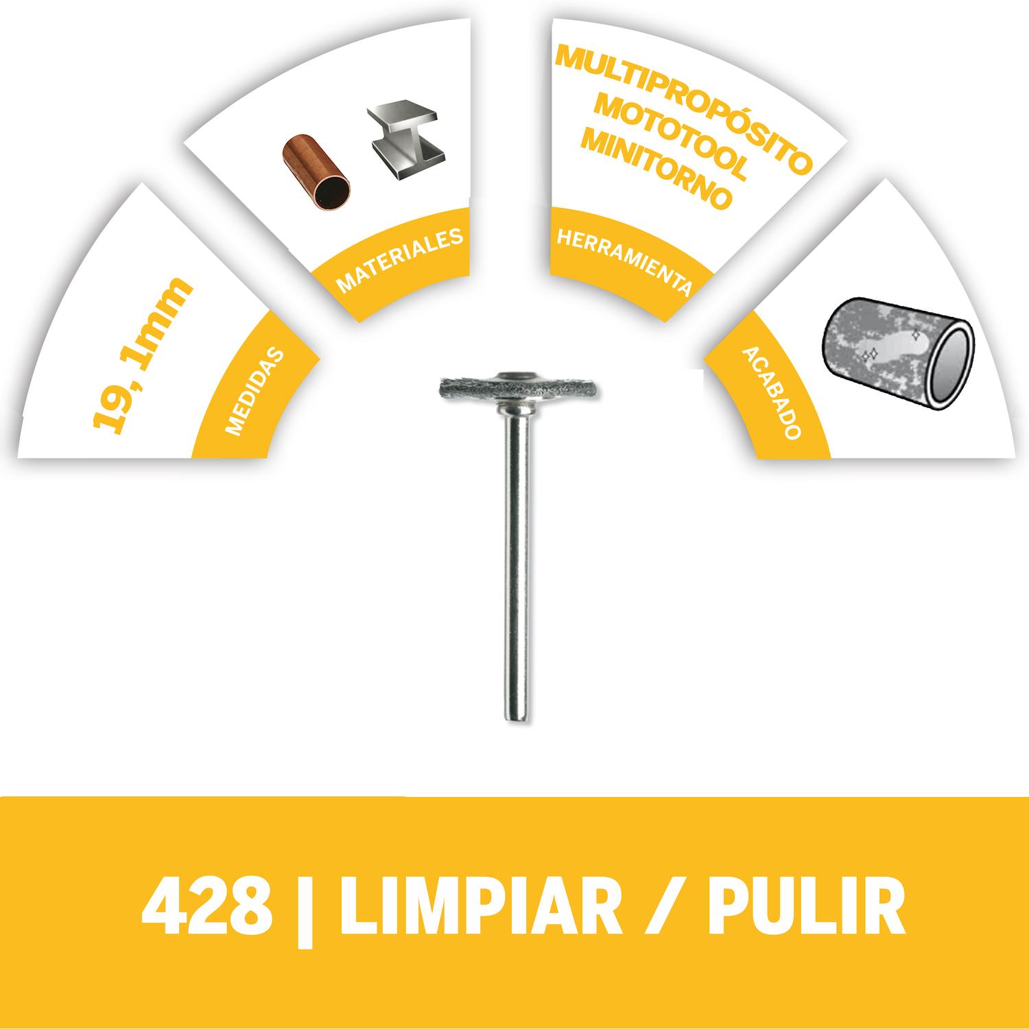 Cepillo de Acero al Carbono 19,1mm (428) 2 Pzas - Dremel - Herram.cl