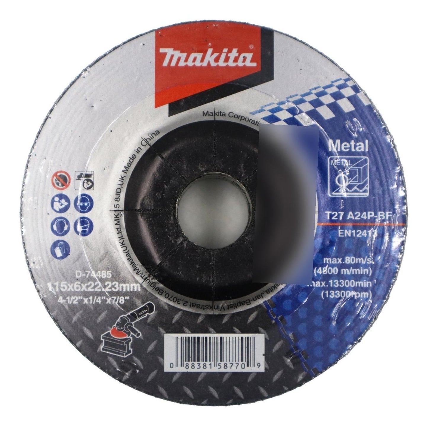 Pack 5 Discos De Desbaste Metal 4 1/2'' X 6mm - Makita - Herram.cl