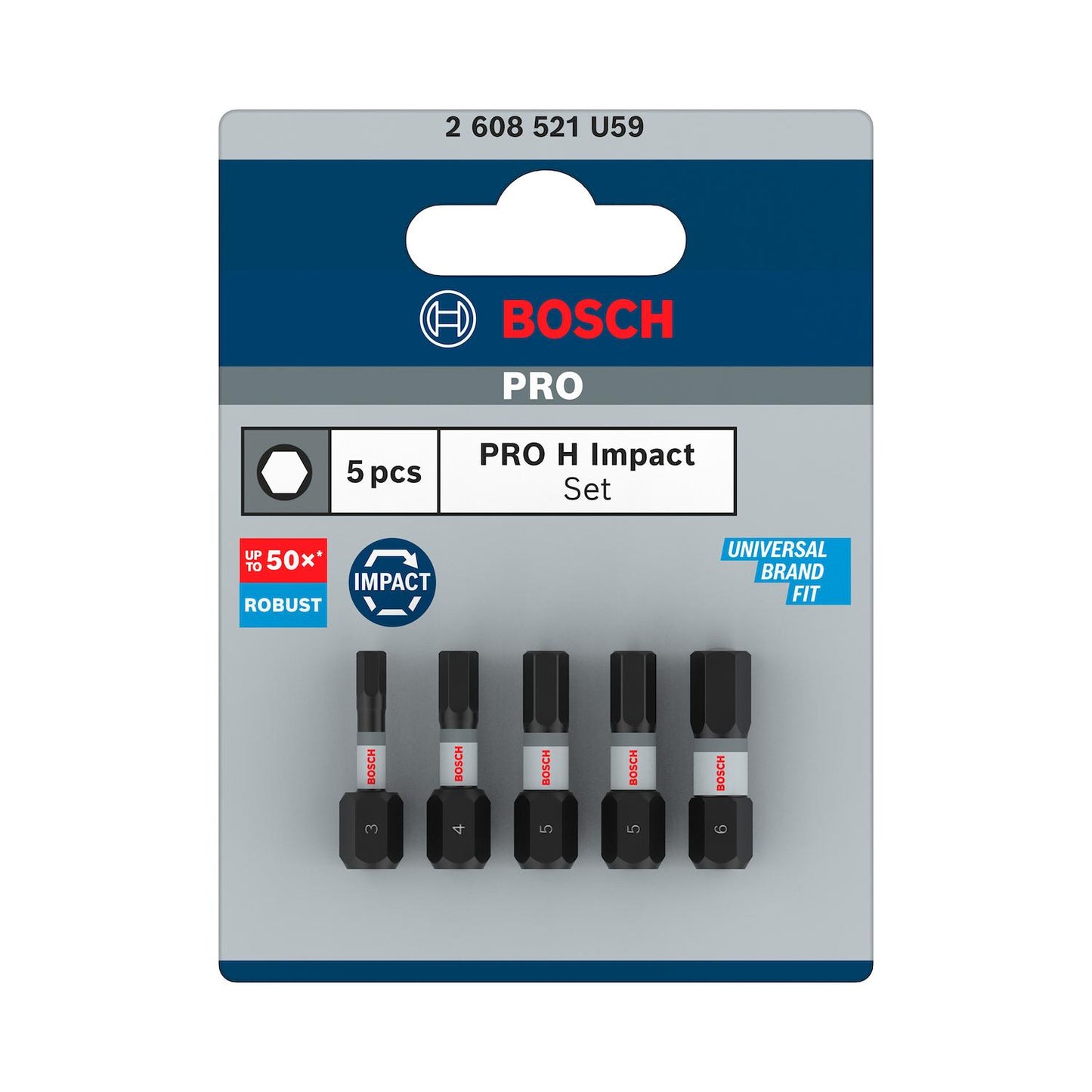 Juego Puntas PRO Impact H3,H4,H5,H6x25mm 5 Pzas - Bosch - Herram.cl