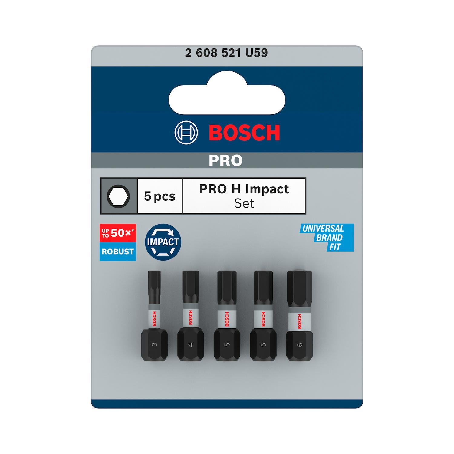 Juego Puntas PRO Impact H3,H4,H5,H6x25mm 5 Pzas - Bosch - Herram.cl