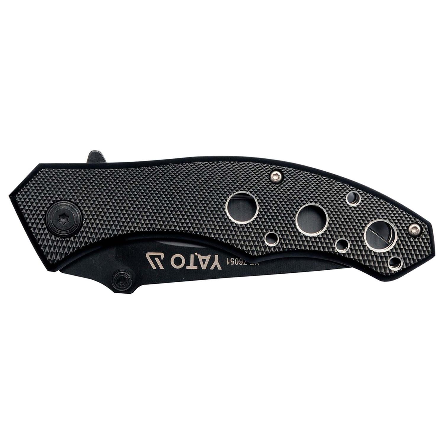 Navaja Plegable, Hoja Negra, Acero Inoxidable 190mm - Yato - Herram.cl