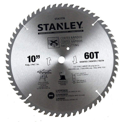 Disco Sierra Madera 10'' 254mm 60D Stanley STA7770 - Herram.cl