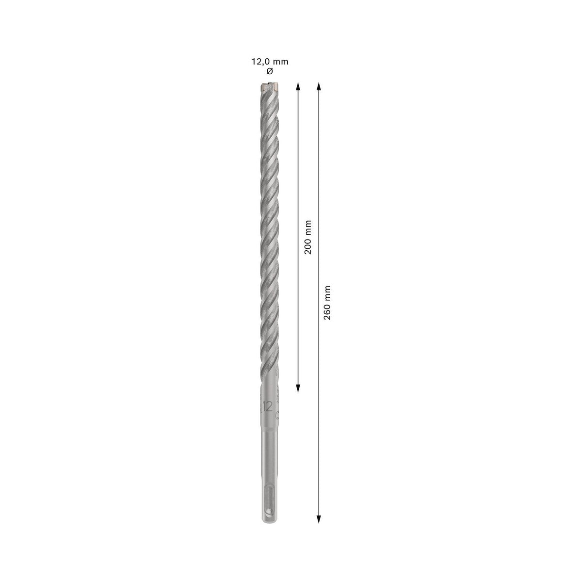 Broca Hormigón Bosch PRO SDS-Plus-5X 12x260mm 4 Filos - Herram.cl