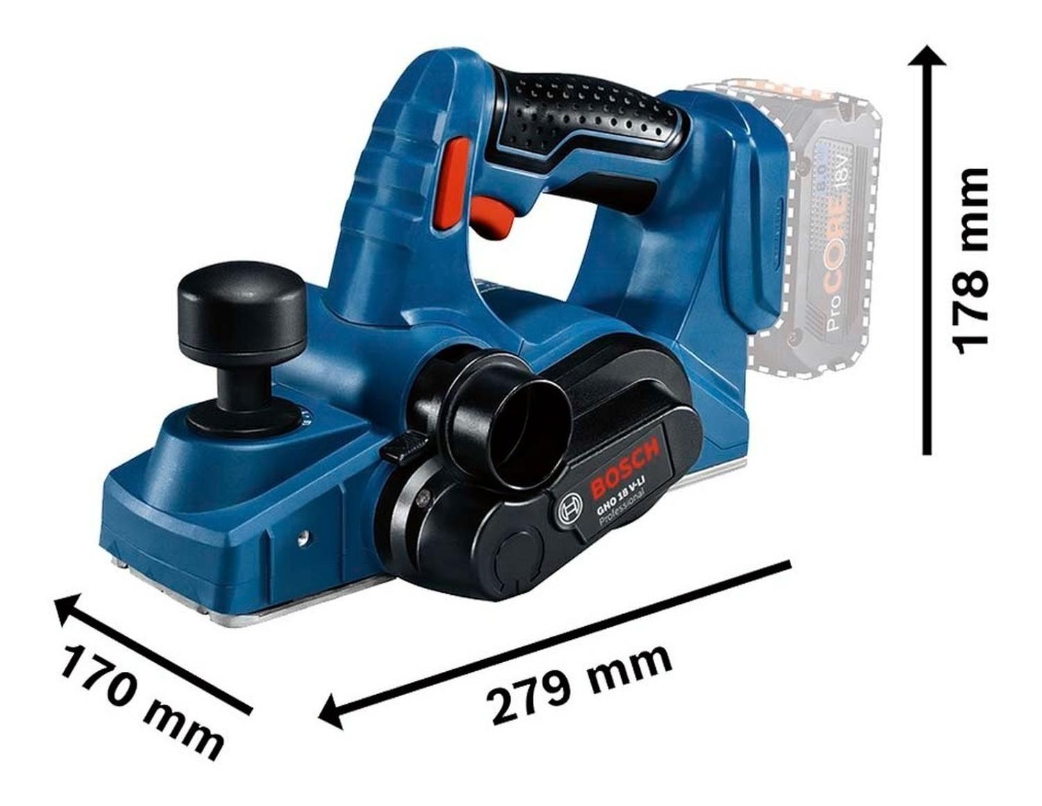 Cepillo Inalambrico Bosch GHO 18 V - LI Bare - tool - Herram.cl