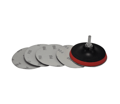 Plato de Goma Con Velcro 4 1/2'' + 5 Lijas - Uyustools - Herram.cl