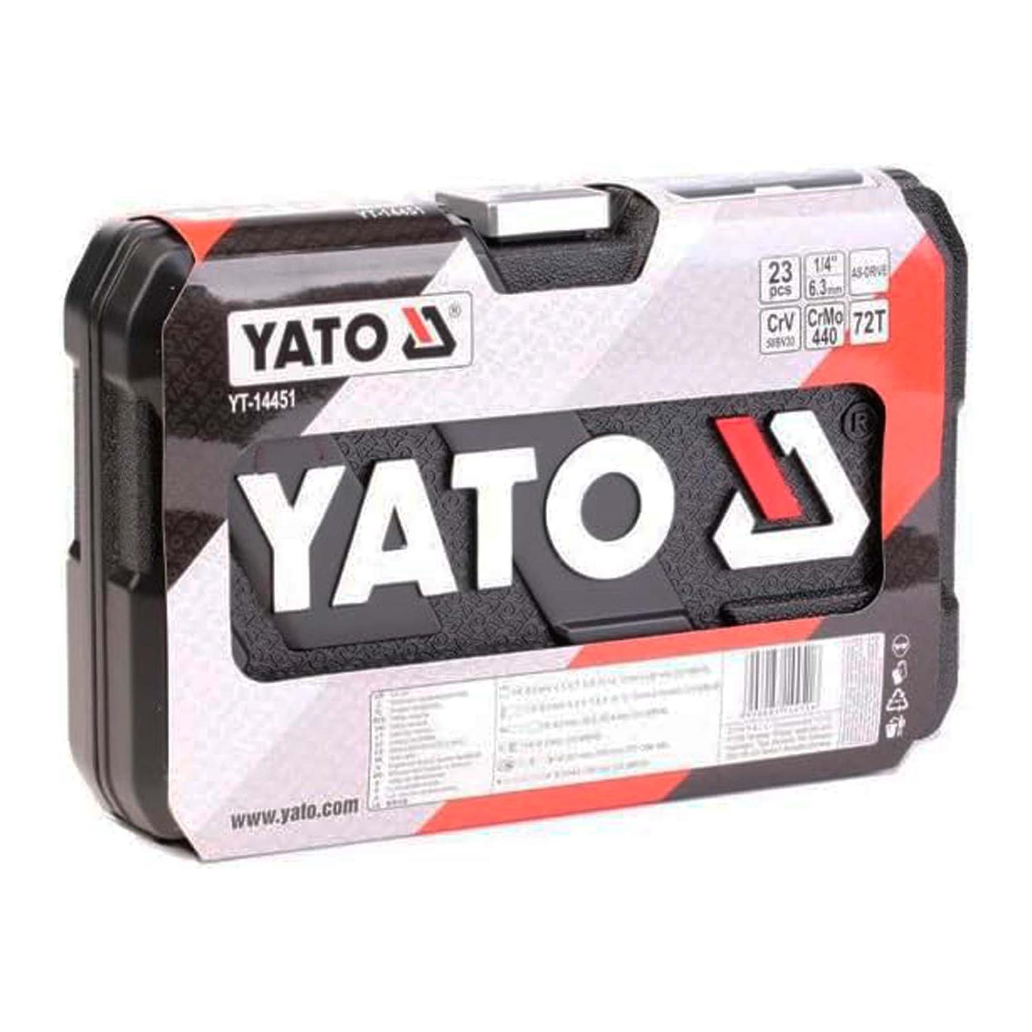 Juego De Dados Cuadrante 1/4'' 23 Pzas - Yato - Herram.cl