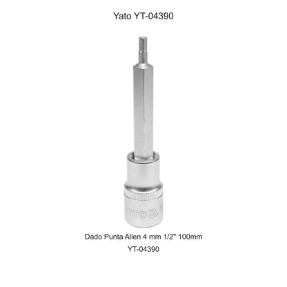 Dado Punta Allen 4 mm 1/2'' 100mm Yato YT-04390 - Herram.cl