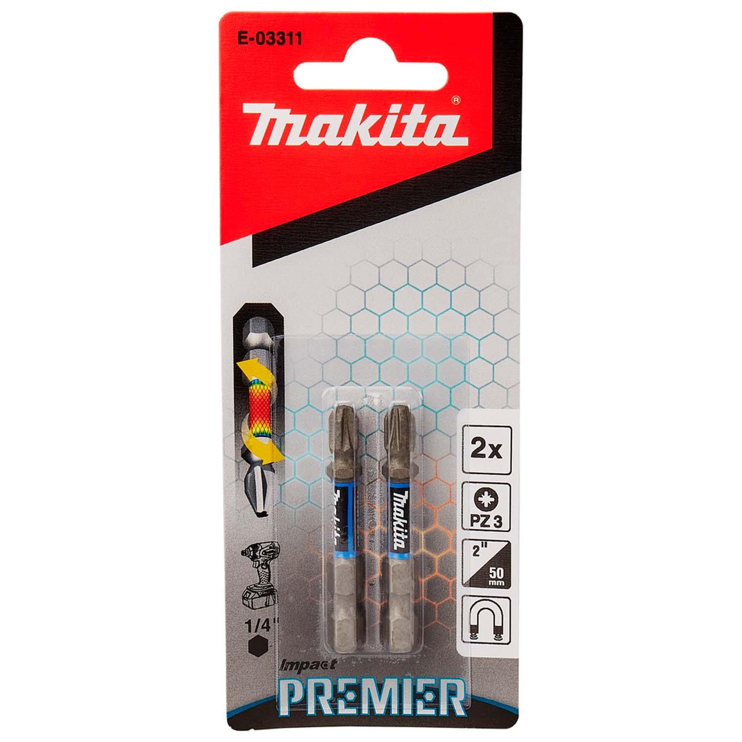 Puntas Impact Premier PZ3 - 50mm 2 Pzas - Makita - Herram.cl