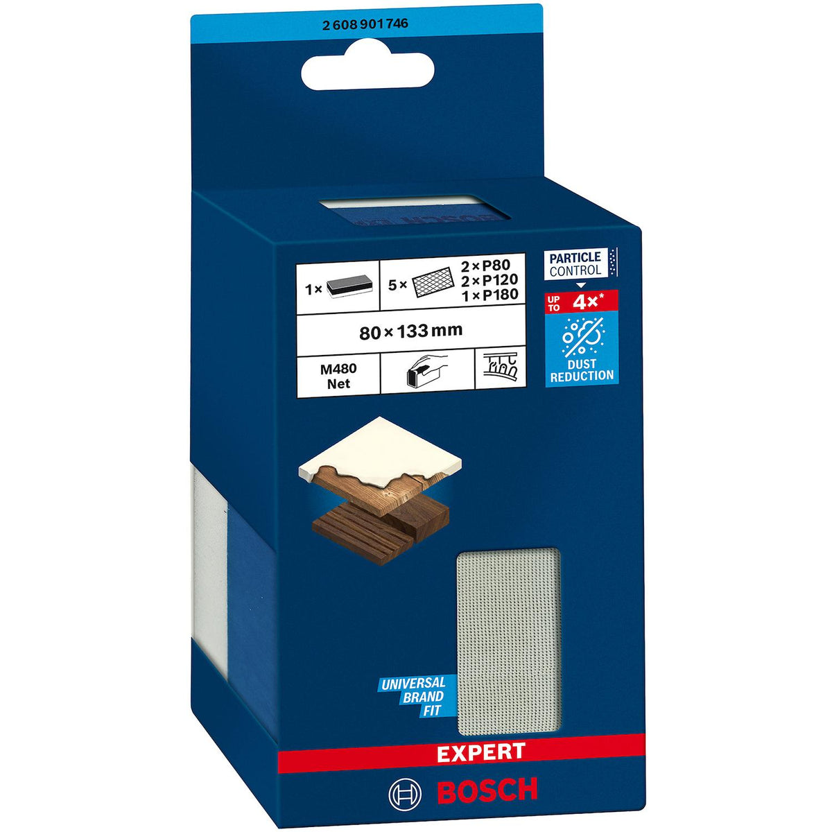Set 6 Bloques Lija Expert M480 Dual Density 80x133mm Bosch - Herram.cl