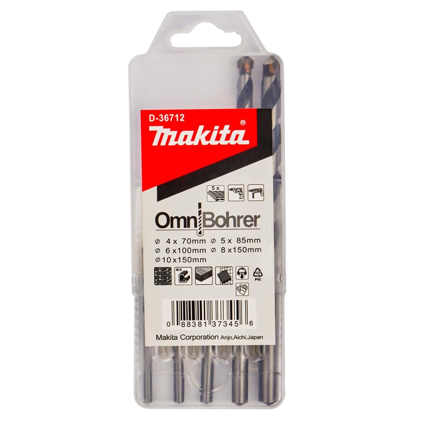 Juego Brocas Multimaterial (4 - 10mm) 5 Pzas - Makita - Herram.cl