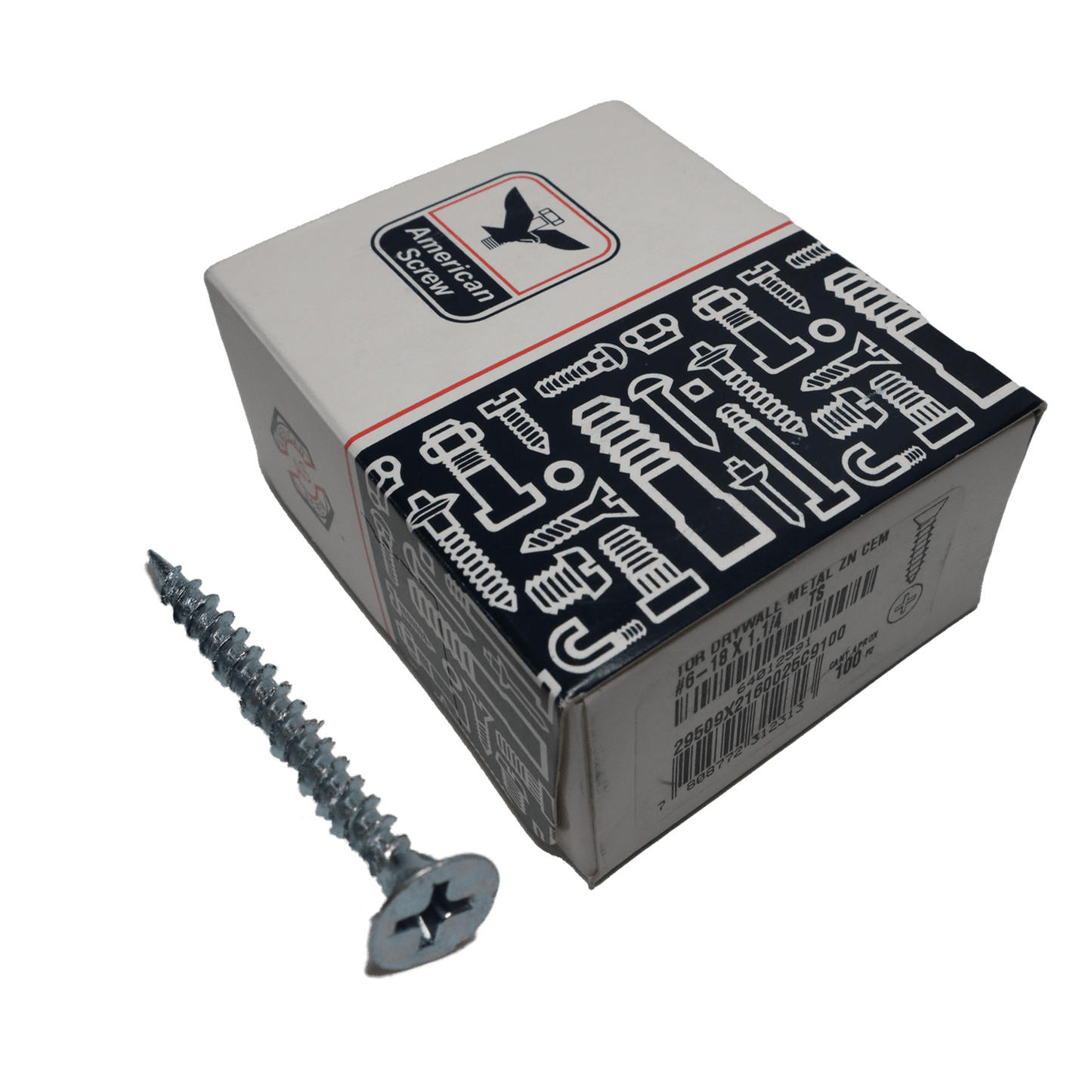 Tornillo DryWall Zn6 - 18x1.1/4'' 100uds. American ScreW - Herram.cl