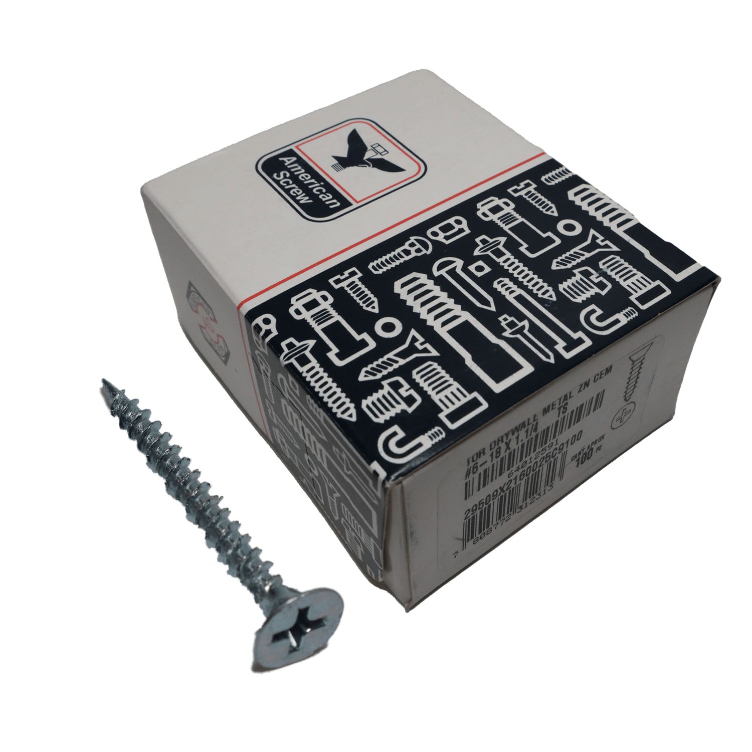 Tornillo DryWall Zn6 - 18x1.1/4'' 100uds. American ScreW - Herram.cl
