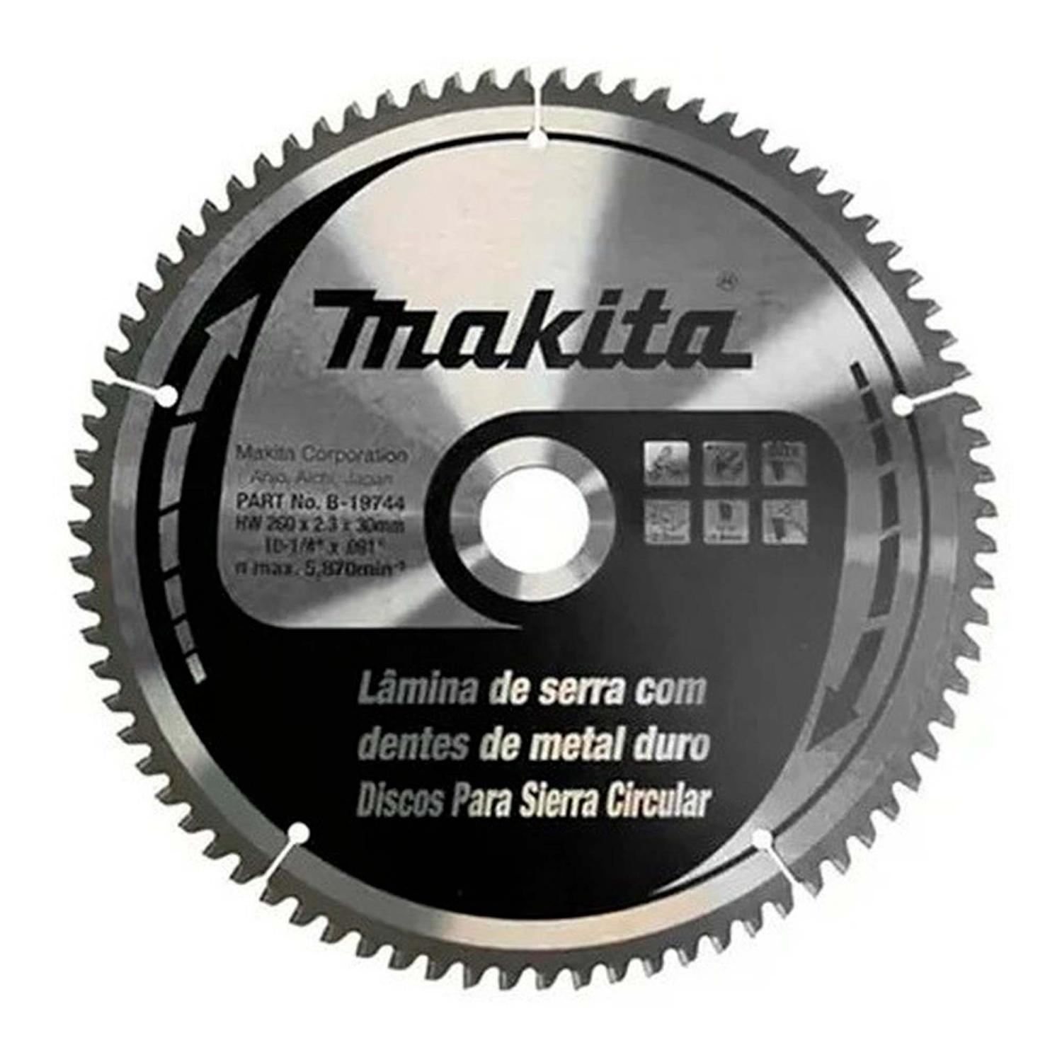 Disco De Sierra T.C.T 260x30mm 80D (Aluminio) - Makita - Herram.cl