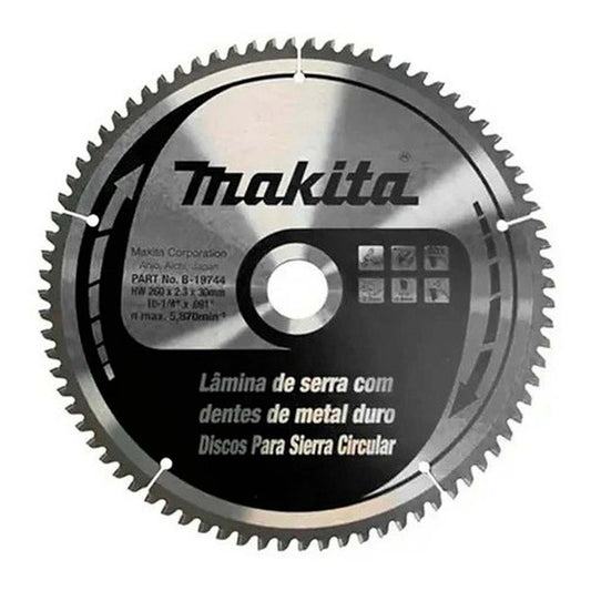 Disco De Sierra T.C.T 260x30mm 80D (Aluminio) - Makita - Herram.cl