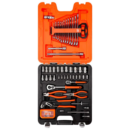 Juego Dados 1/4'' y 1/2'' +Llaves+Alicates 81 Pzas - Bahco - Herram.cl