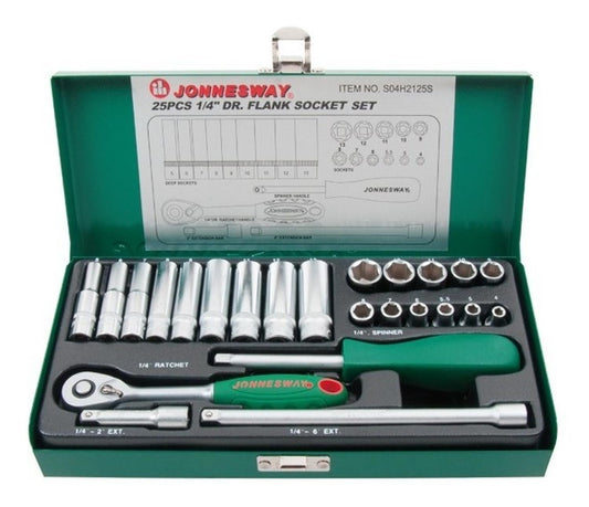 Juego De Dados Y Chicharra De 1/4'' 25 Pzas - JonnesWay - Herram.cl