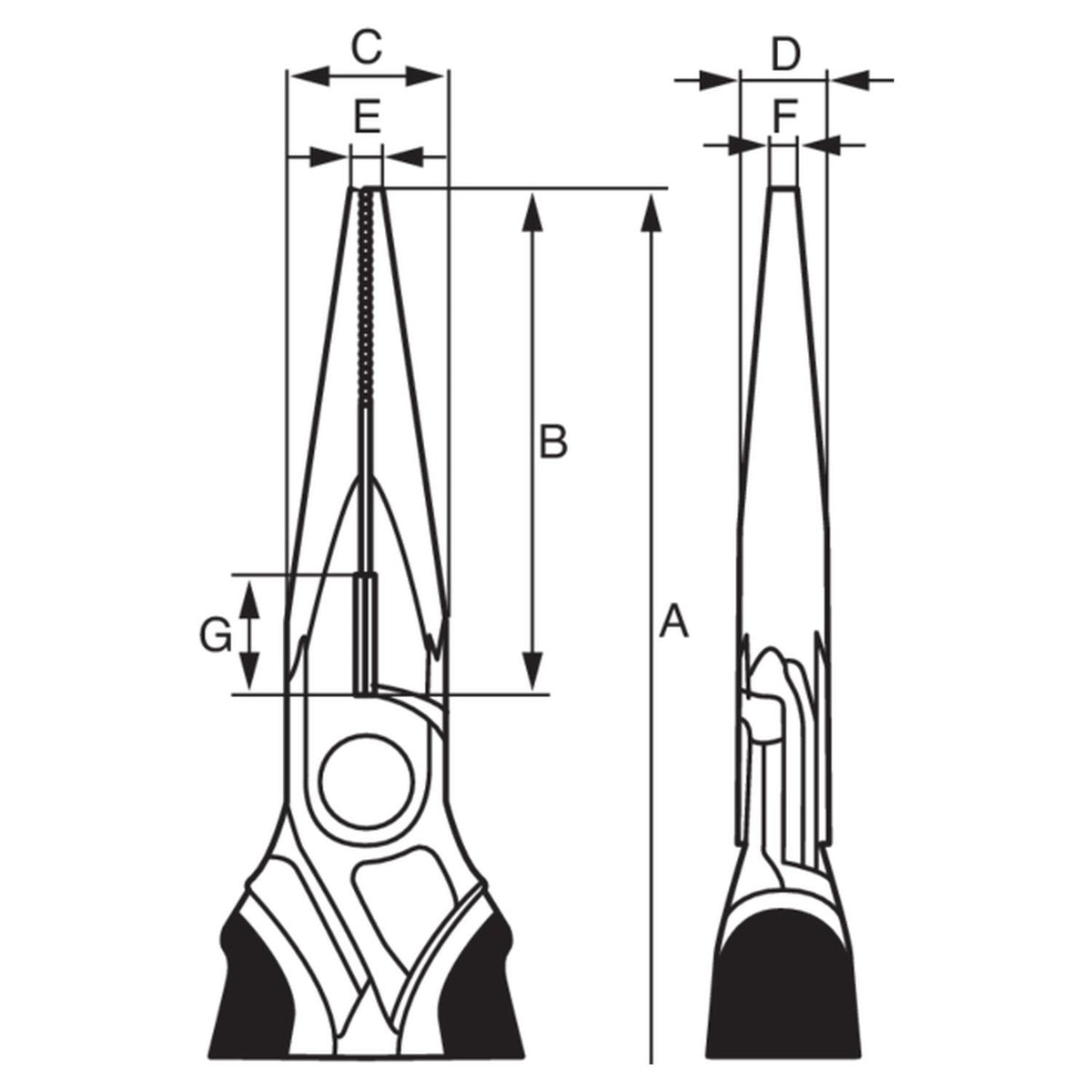 Alicate Punta Semirredonda ERGO 140mm Bahco 2430 G-140 IP - Herram.cl