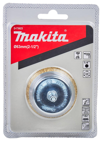 Grata Copa Latón Ondulado 63mm (2 - 1/2'') Toma 1/4'' - Makita - Herram.cl