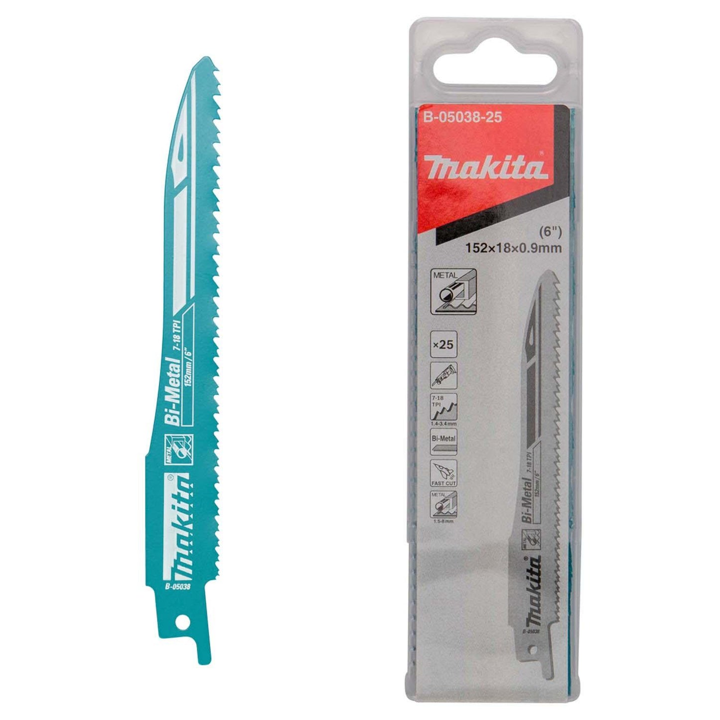 Pack 25 Hojas Sierra Sable 152x19x0,9mm Bi - metal - Makita - Herram.cl