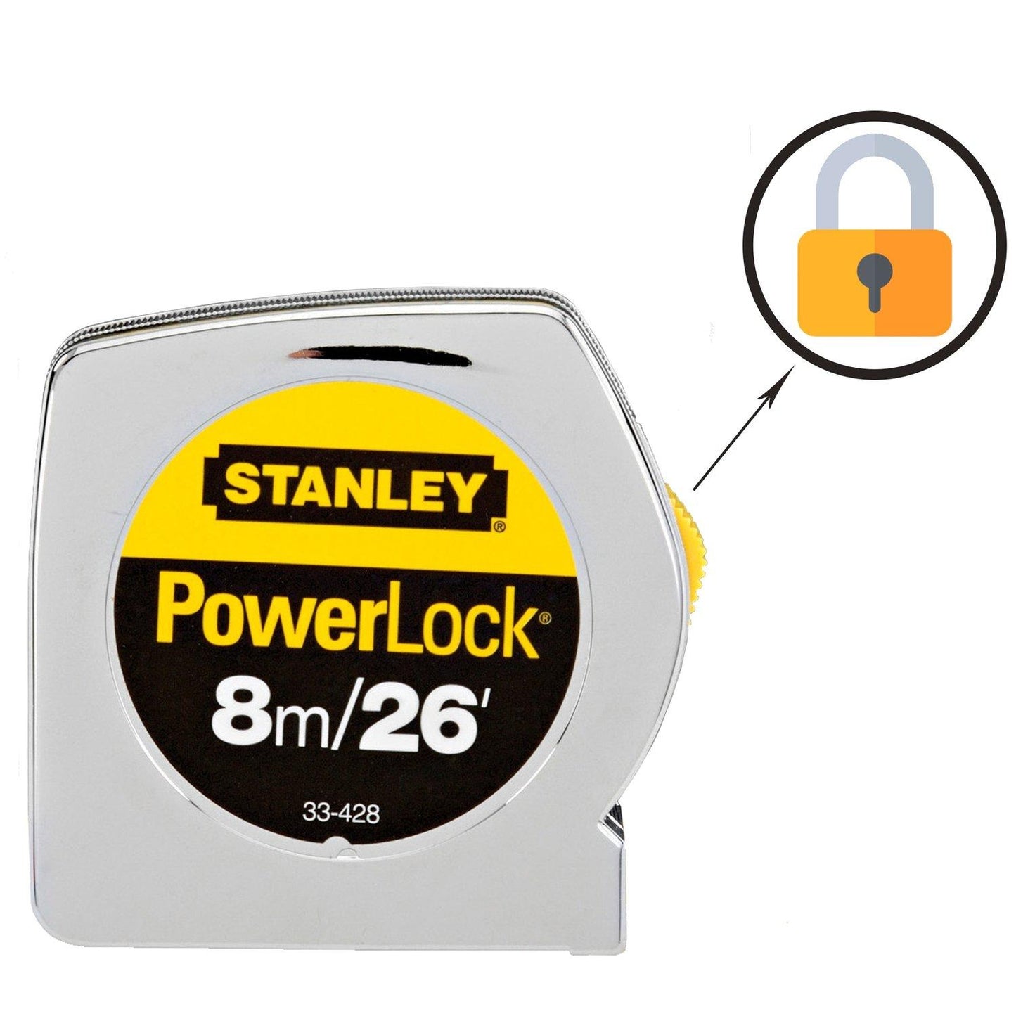 Huincha de Medir PowerLock 8m/26' - Stanley - Herram.cl