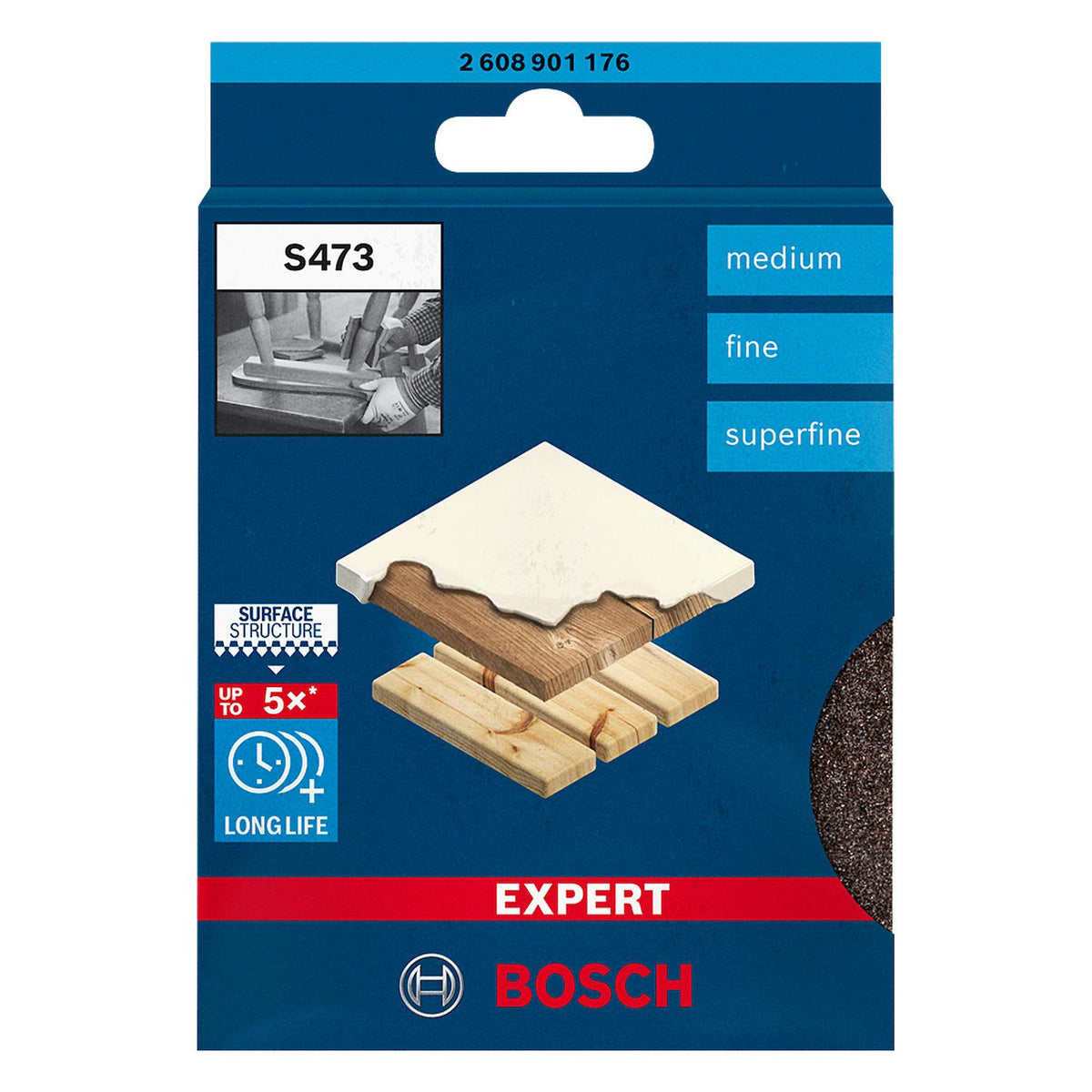 Set 3 Esponjas Lija Bosch Expert S473 Flex 98x120mm M/F/SF - Herram.cl