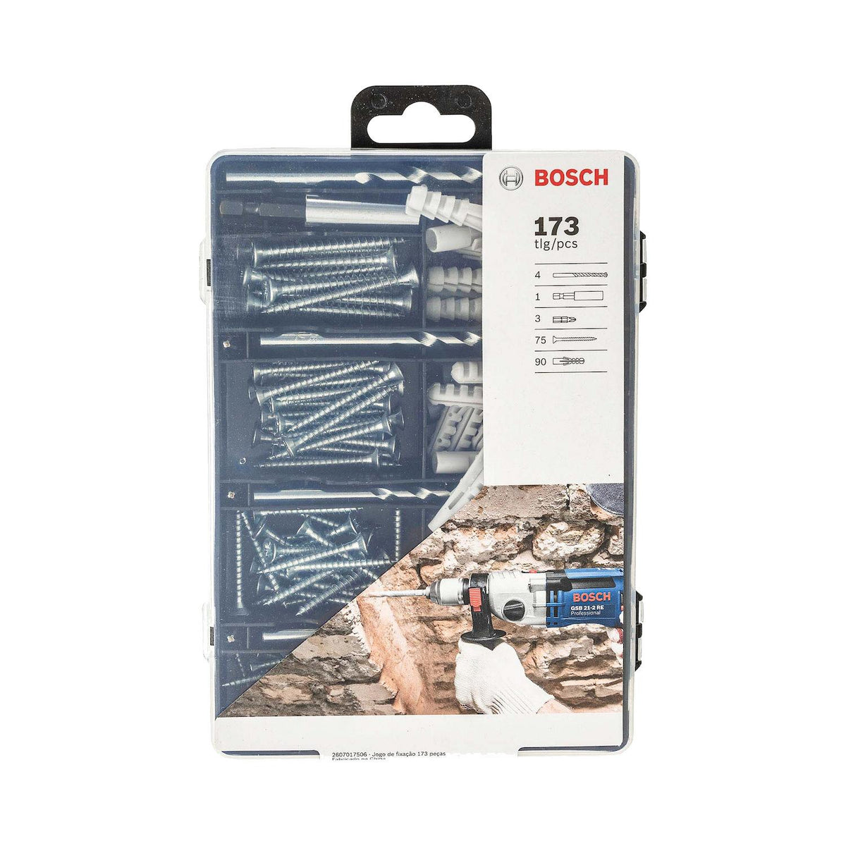 Set Fijación Bosch 173 Piezas Brocas Puntas y Tarugos - Herram.cl
