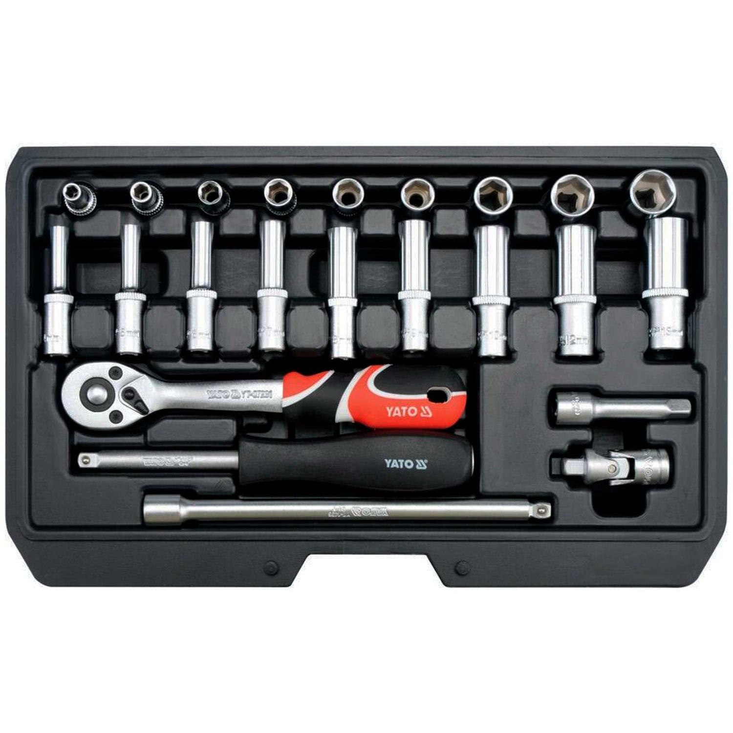 Juego De Dados Cuadrante 1/4'' 23 Pzas - Yato - Herram.cl