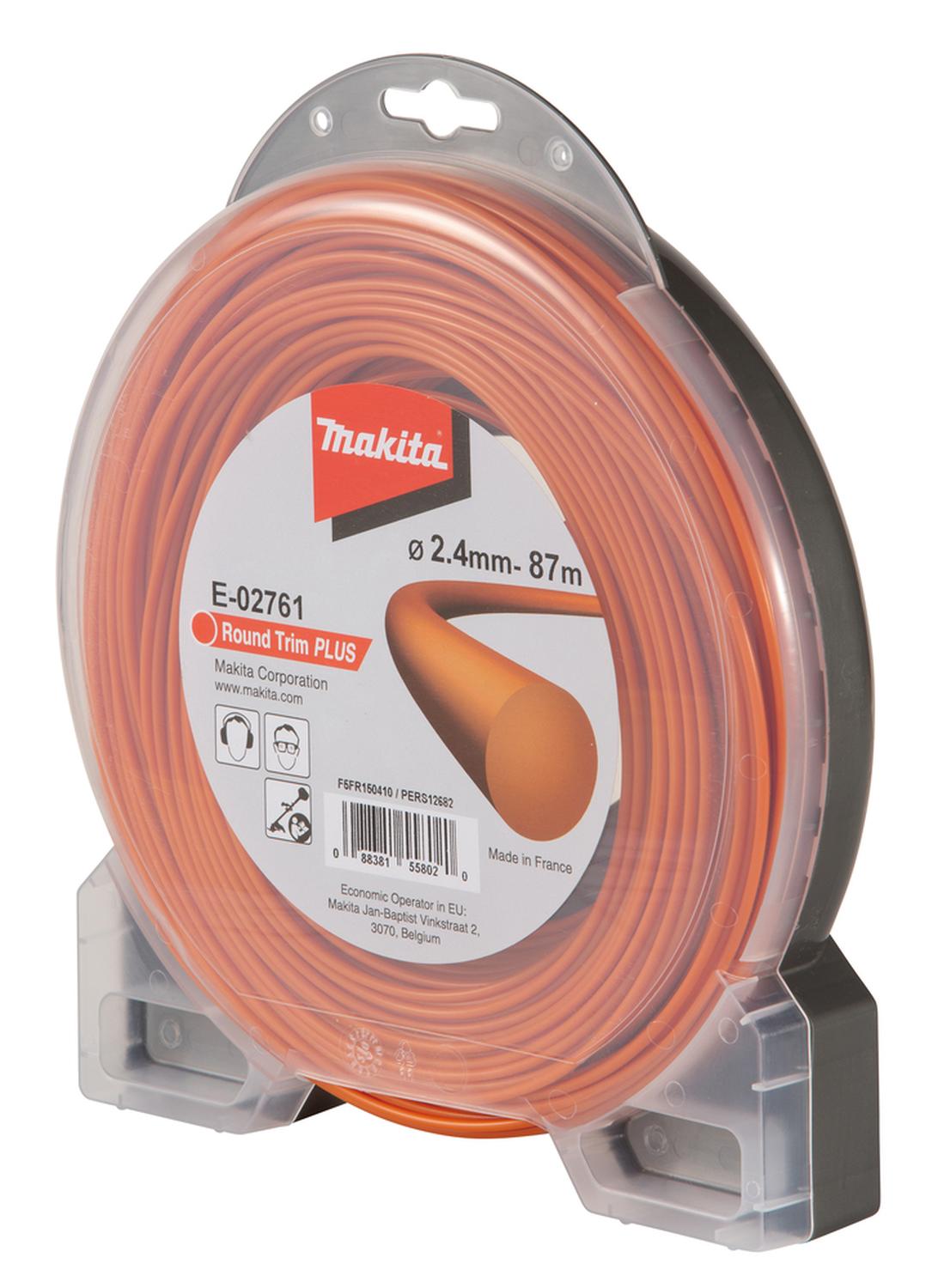 Hilo Nylon redondo naranjo 2,4mm x 87m Orilladora Makita - Herram.cl