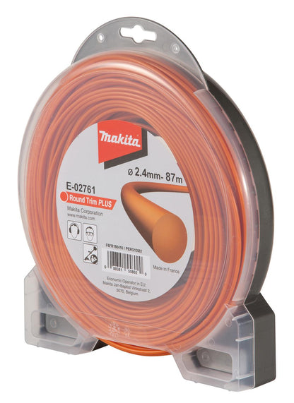 Hilo Nylon redondo naranjo 2,4mm x 87m Orilladora Makita - Herram.cl