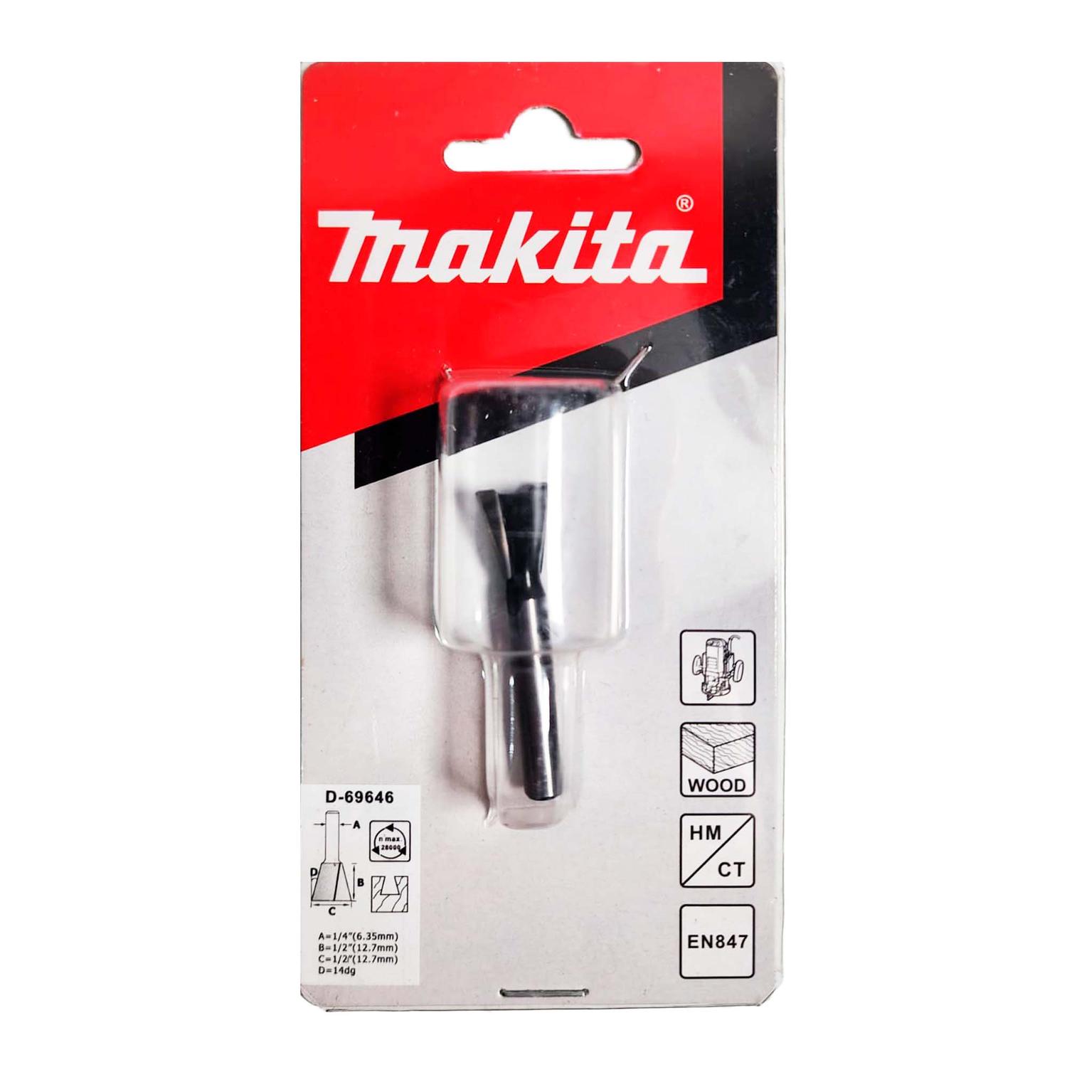 Fresa Cola De Milano 14°x1/2''x1/2'' Toma 1/4'' - Makita - Herram.cl