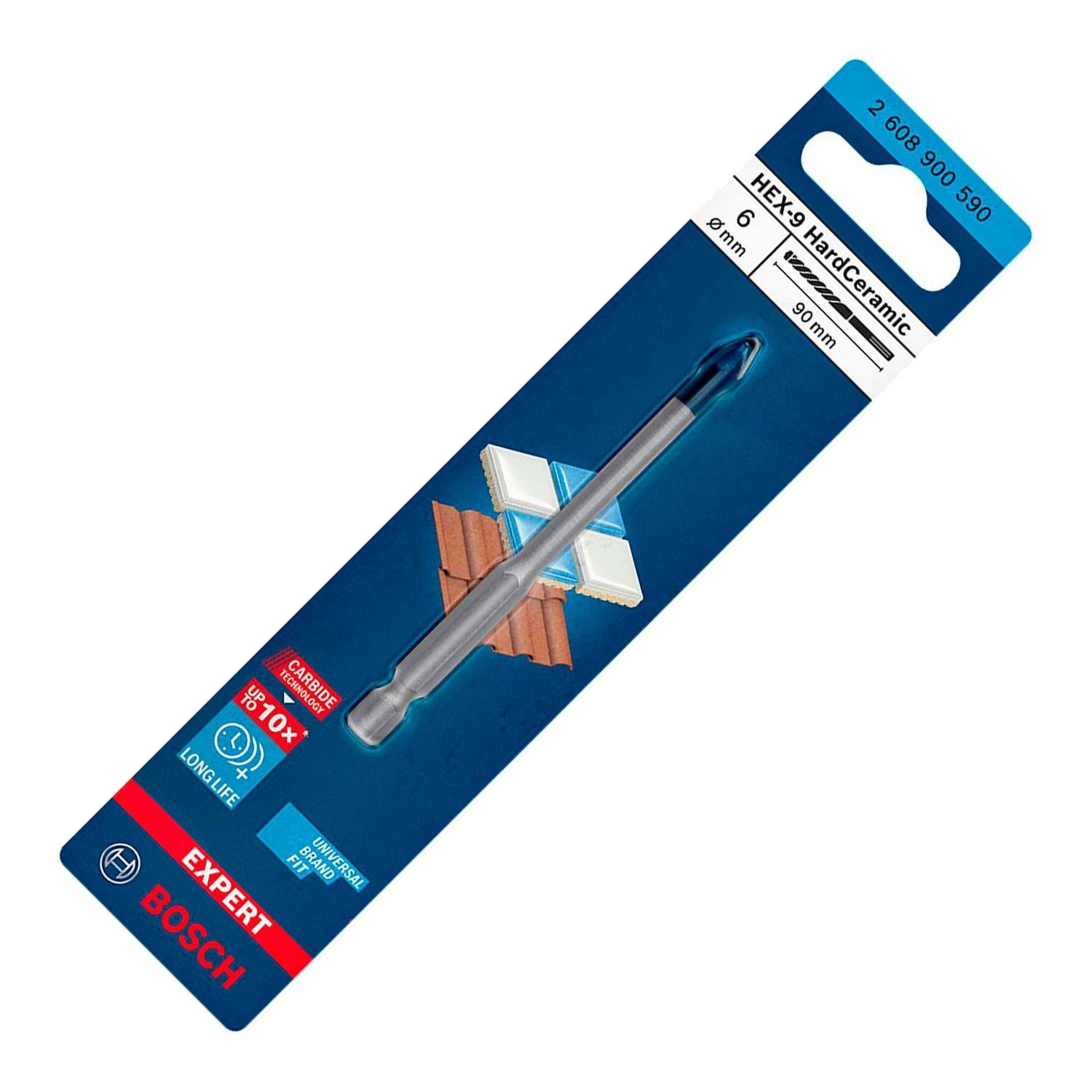 Broca para Porcelanato Expert Hex - 9 HardCeramic 6 X 90mm - Bosch - Herram.cl