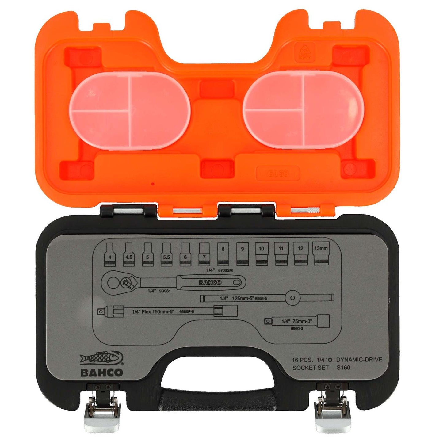 Juego De Dados Cuadrante de 1/4'' 16 Pzas. - Bahco - Herram.cl