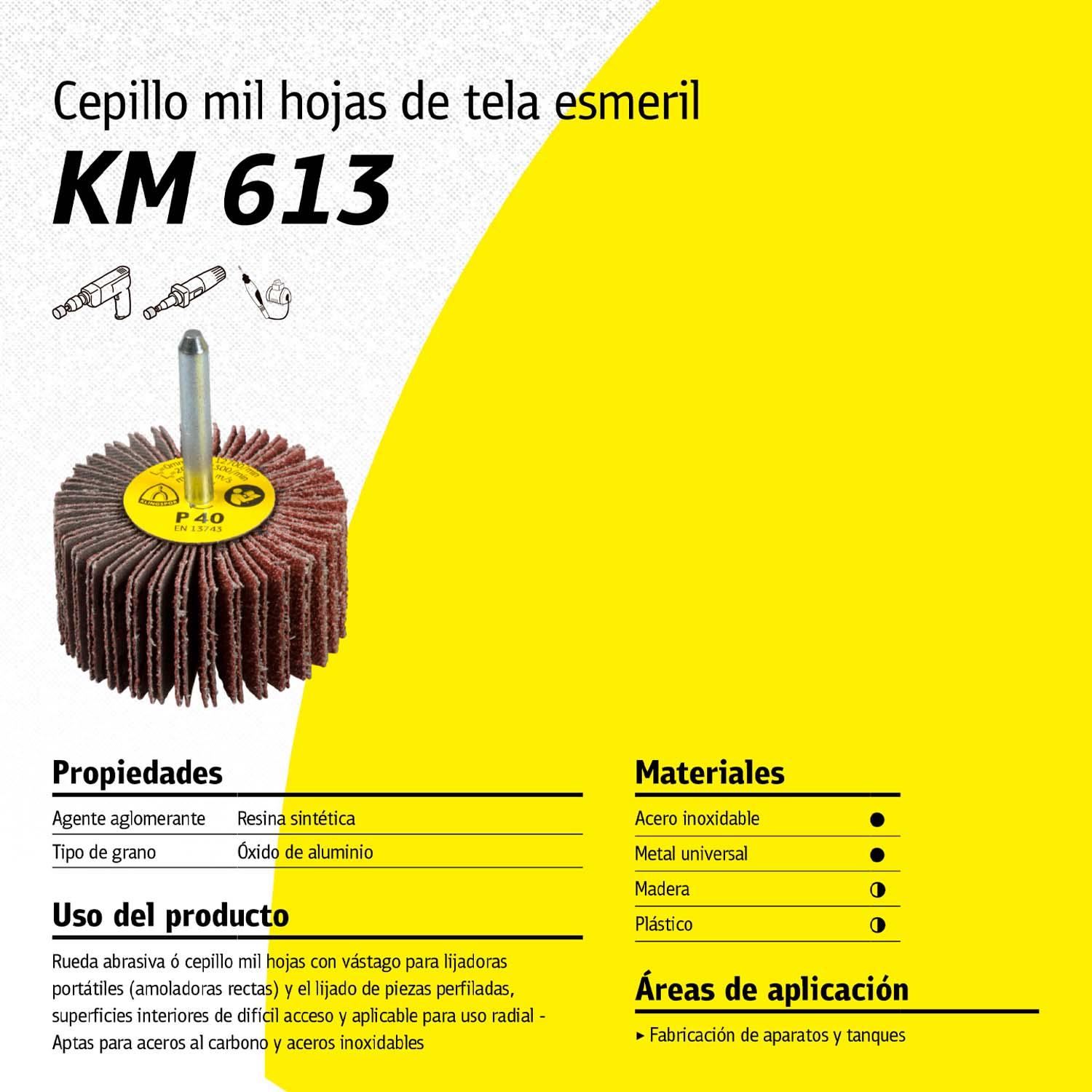Cepillo Mil Hojas KM613 60x20x6mm - Klingspor - Herram.cl