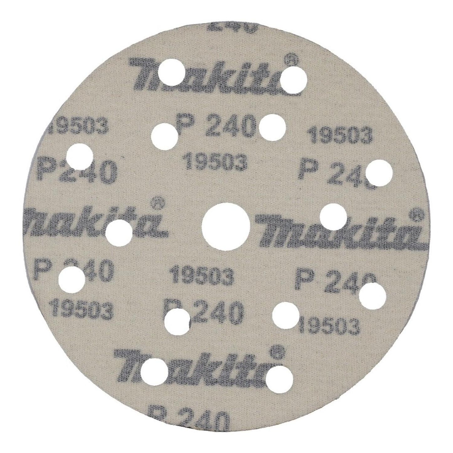 Pack 10 Discos Lija Con Velcro 150mm (6'') G240 - Makita - Herram.cl