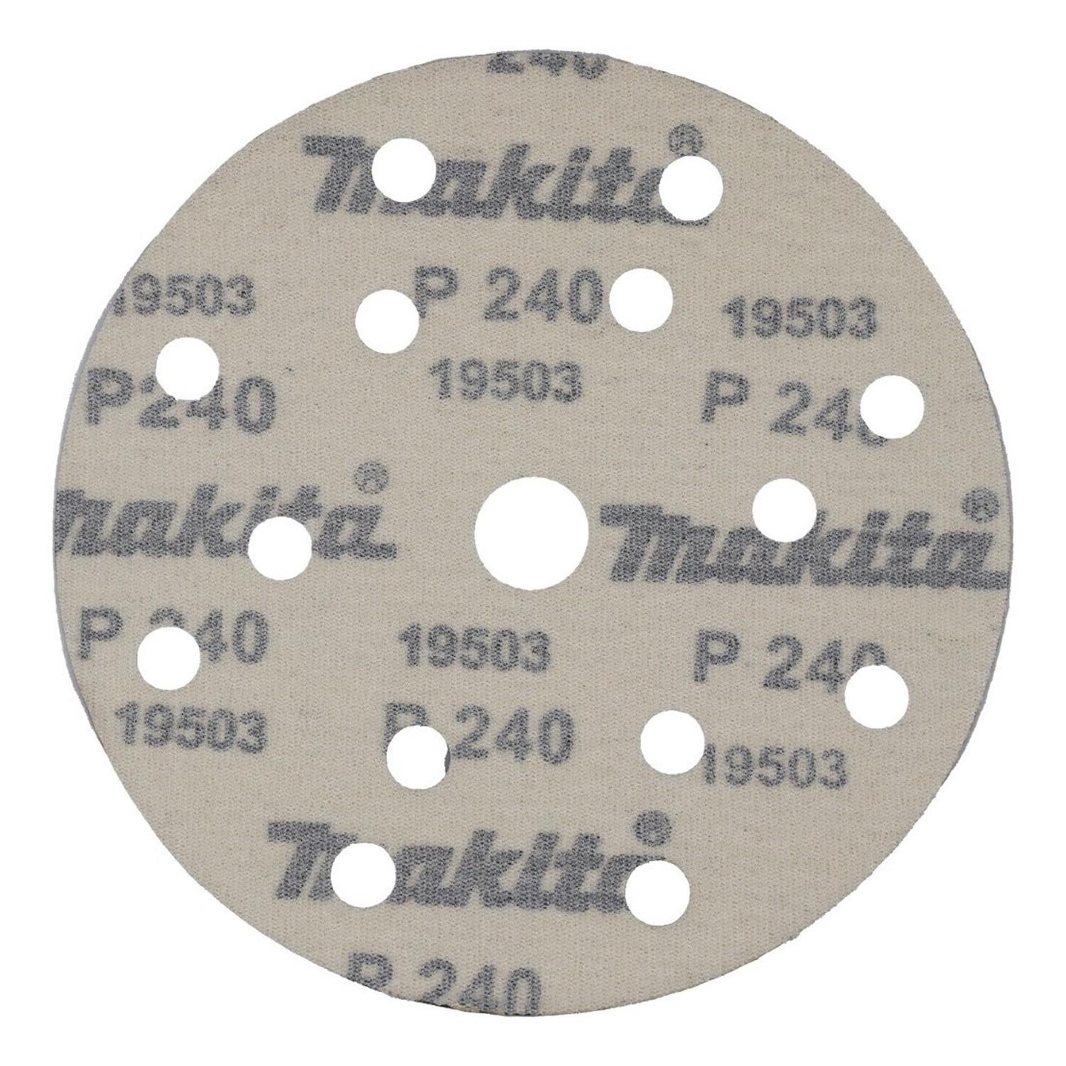 Pack 10 Discos Lija Con Velcro 150mm (6'') G240 - Makita - Herram.cl