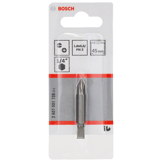 Punta Extra Hard Doble PH2/S1.0x 5.5x45mm - Bosch - Herram.cl