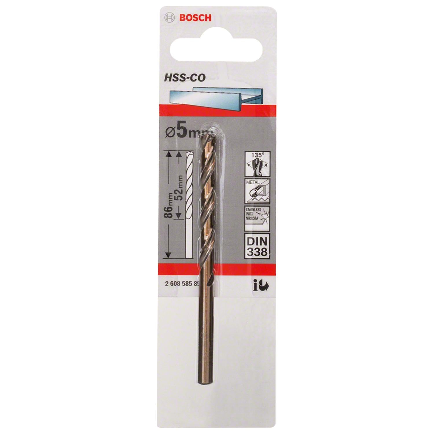 Broca Metal HSS - Co 5.0mm - Blister - Bosch - Herram.cl
