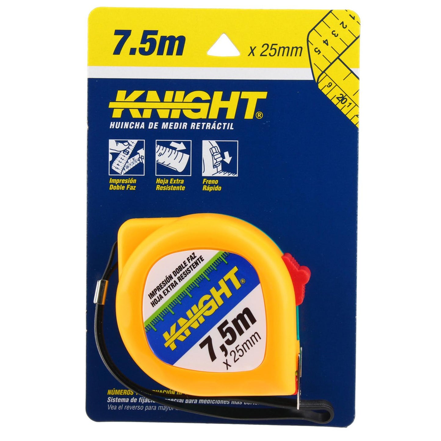 Huincha De Medir 7,5mx25mm - Knight - Herram.cl