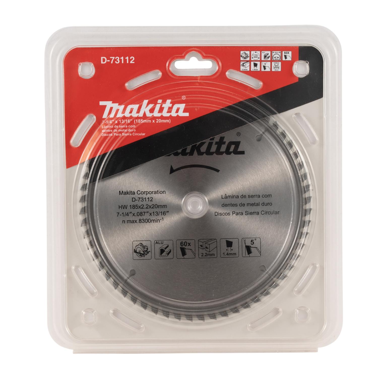 Disco De Sierra Para Aluminio 7 - 1/4'' Eje 20mm 60 D - Makita - Herram.cl