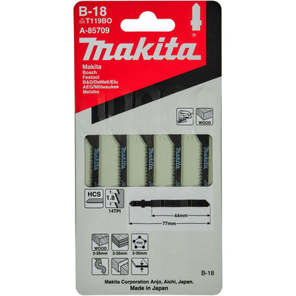 Hoja De Calar HCS 77mm Madera, plástico Curvo 5 Pzas - Makita - Herram.cl