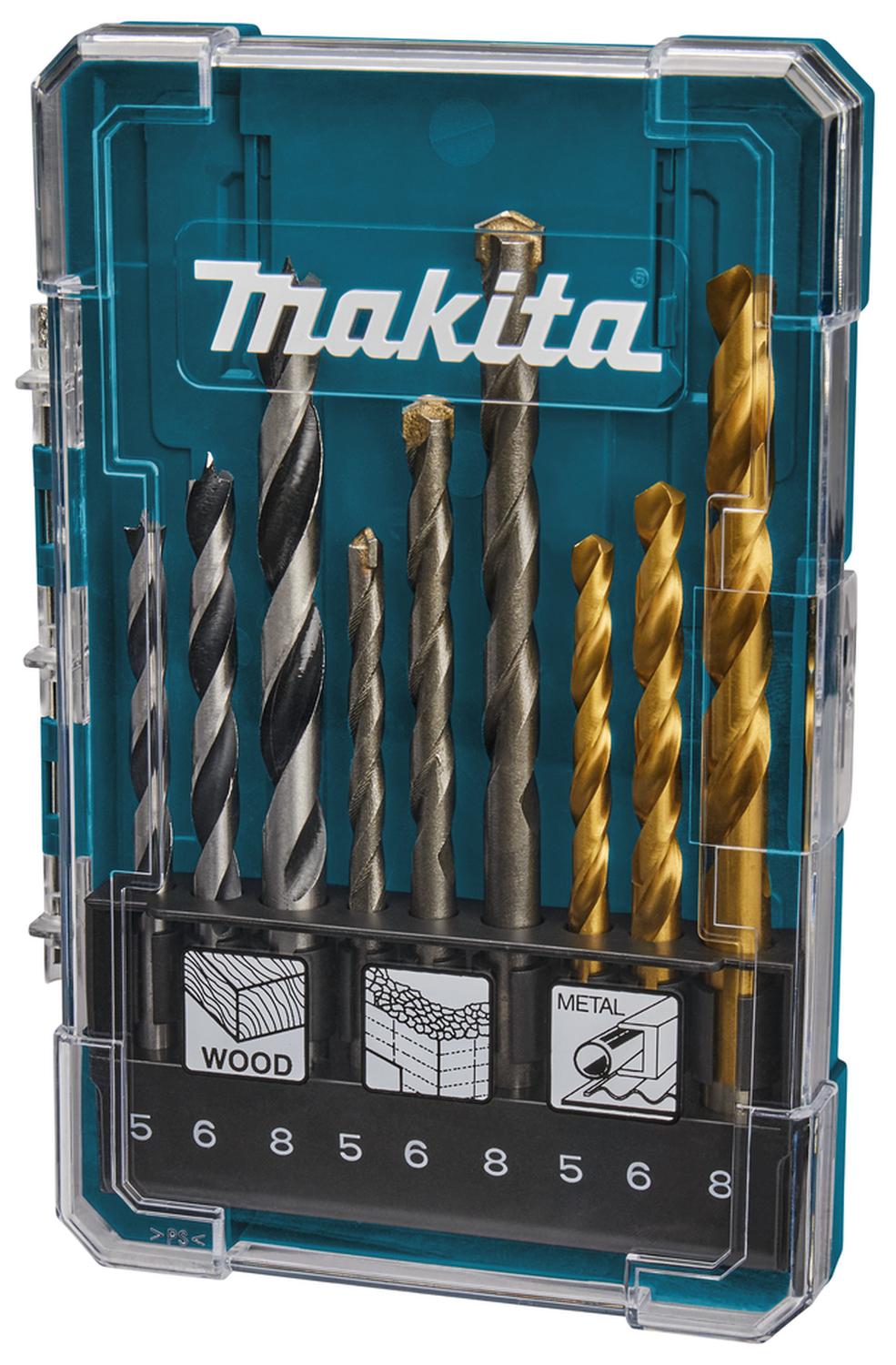 Set Brocas Para Madera/Metal/Concreto (5 - 8) 9 Pzas - Makita - Herram.cl